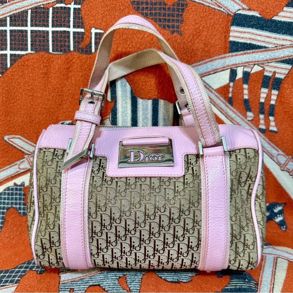 CHRISTIAN DIOR ❤️🌟 TROTTER PINK BOSTON BAG ⭐️RARE